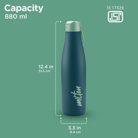 Milton Fame 1000 Thermosteel Water Bottle 880 ml, 24 Hr Hot and Cold
