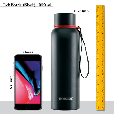 Personalised Trek Double Wall Bottle, Black