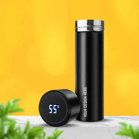 Personalized Stainless Steel Led Temperature Water Bottle - 500 Ml