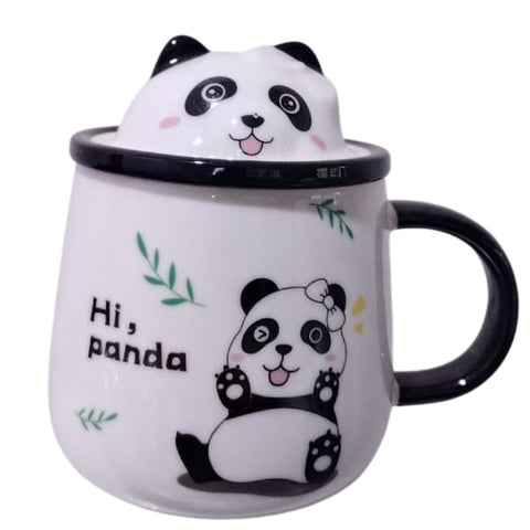 Fancy Panda Tea Cup With Glass Cover - Best for Gifting - adihuman