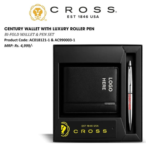 century wallet with luxury roller pen