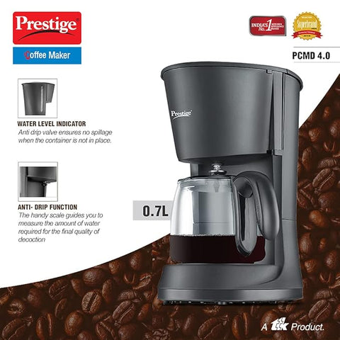 Prestige PCMD 4.0 Coffee Maker Drip Type, with Automatic Keep Warm Function, 0.7L