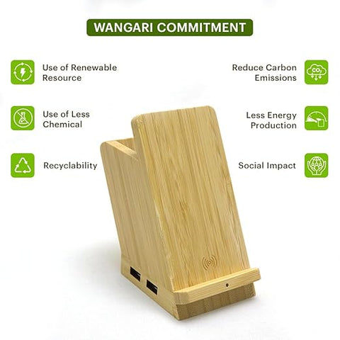 Maple Wireless Charger with Usb & Pan stand