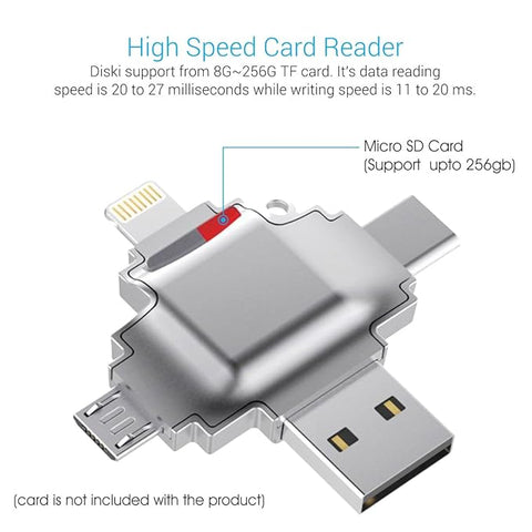 DISKI MULTI PURPOSE CARD READER FOR ANDROIDIPHONE WINDOWS