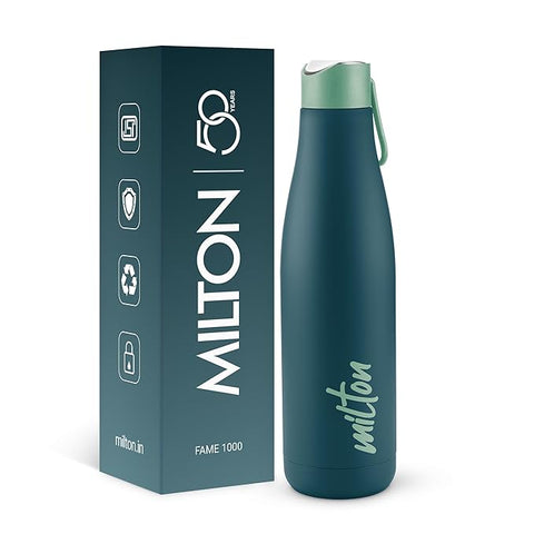 Milton Fame 1000 Thermosteel Water Bottle 880 ml, 24 Hr Hot and Cold