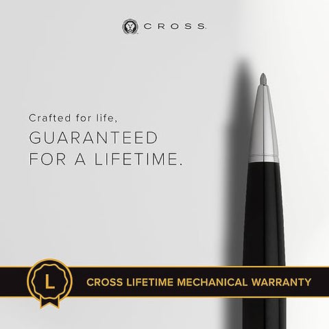 cross balley ballpoint pen black chrome