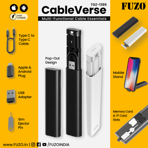 CableVerse  Multi-Functional Cable Essentials with Mobile Stand