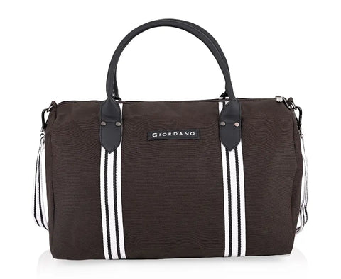 G 02 Glordana Stripes Canvas Duffle Bag 01 Brown