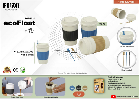 ecoFloat - Wheat Straw Mug with Stirrer