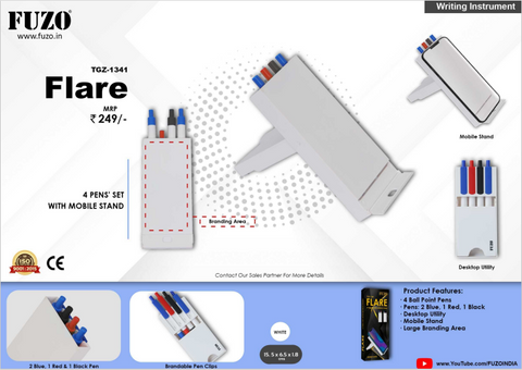 Flare  4 Pens' Set with Mobile Stand