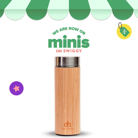 Personalized Bamboo Bottle Stainless Steel Vacuum Insulated - 500 ML