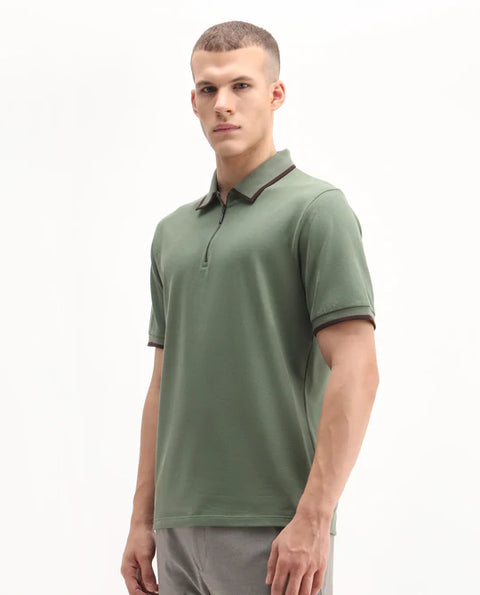 Rare Rabit TROG - LIGHT BEIGE REGULAR FIT PLAIN POLO