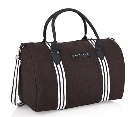 G 02 Glordana Stripes Canvas Duffle Bag 01 Brown