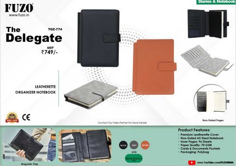 The Delegate  Leatherette Organizer Notebook