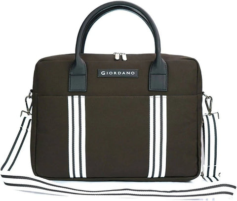 G 01 Glordana Stripes Canvas Laptop Bag 01 Brown