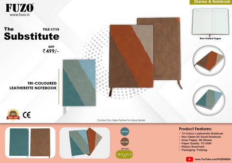 The Substitute - Tri-Coloured Leatherette Notebook