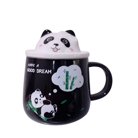 Fancy Panda Tea Cup With Glass Cover - Best for Gifting - adihuman